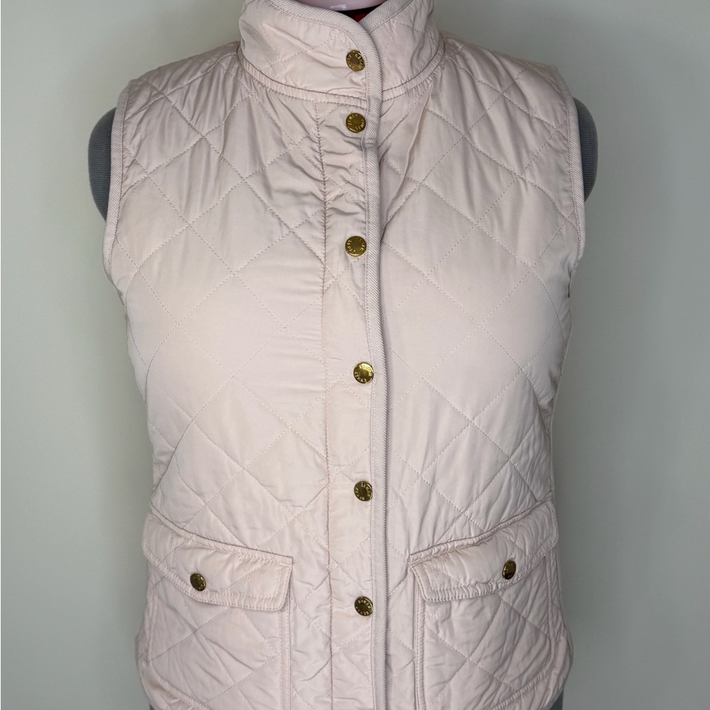 Kenar Vest Womens Large Pink Quilted Puffer Stand Collar Zip Pockets Sleeveless